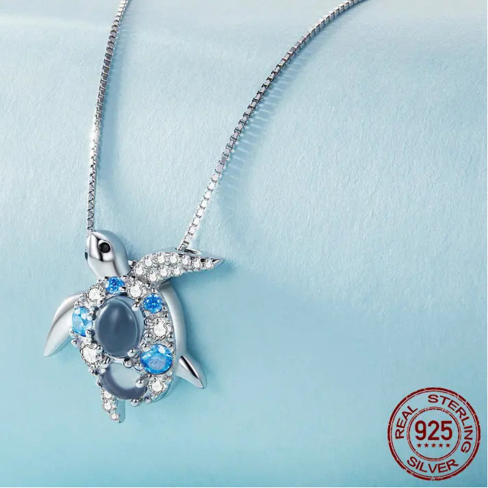 Colar Tartaruga com Zircônia Prata 925
