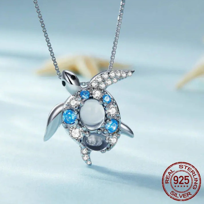 Colar Tartaruga com Zircônia Prata 925