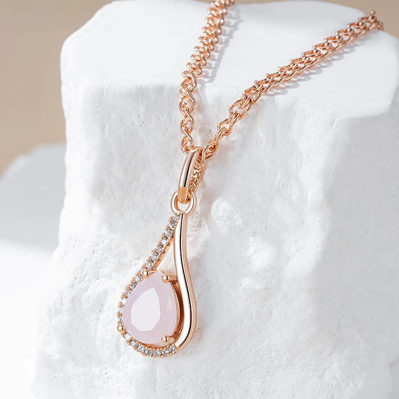 Colar Gota com Zircônia Banhada à Ouro Rosé
