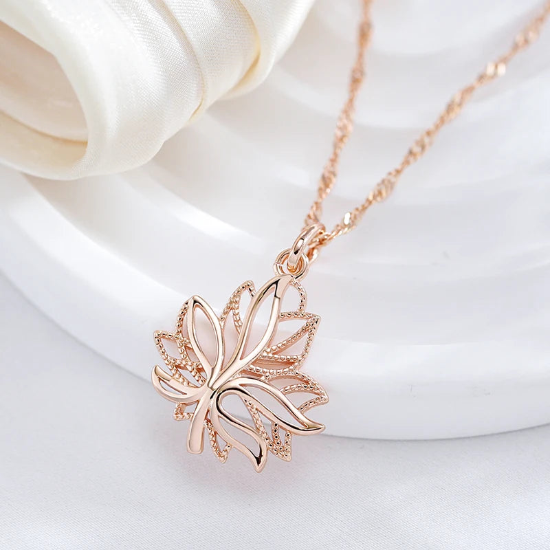 Colar Ramo Elegante Banhado a Ouro Rosé 585