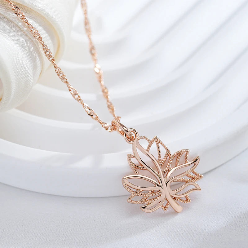 Colar Ramo Elegante Banhado a Ouro Rosé 585