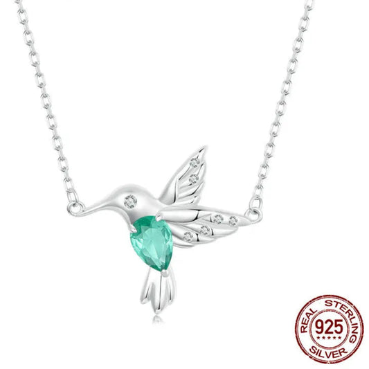 Colar Beija-Flor com Zircônia Prata 925