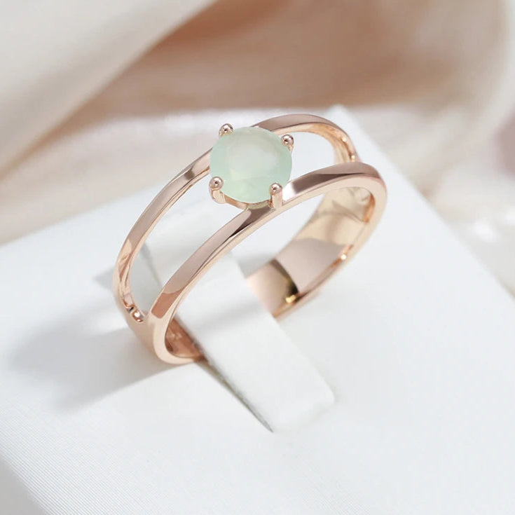 Anel Luz D'água com Zircônia Banhado a Ouro Rosé 585