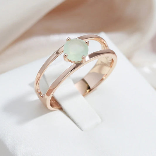 Anel Luz D'água com Zircônia Banhado a Ouro Rosé 585