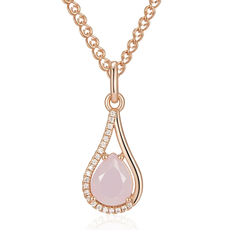 Colar Gota com Zircônia Banhada à Ouro Rosé