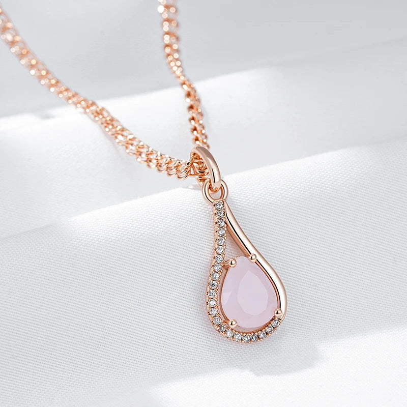 Colar Gota com Zircônia Banhada à Ouro Rosé