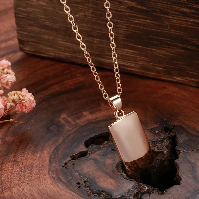 Conjunto de Brincos, Colar e Anel Geométrico Banhado a Ouro Rosé 585