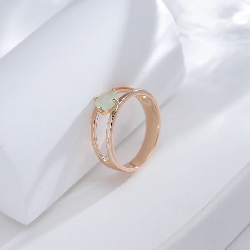 Anel Luz D'água com Zircônia Banhado a Ouro Rosé 585