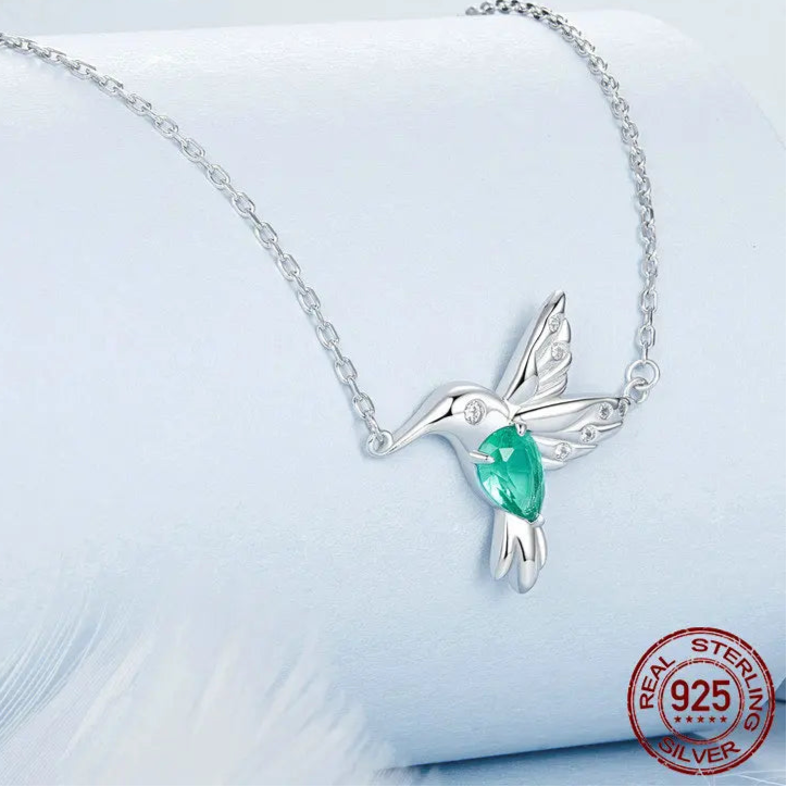 Colar Beija-Flor com Zircônia Prata 925