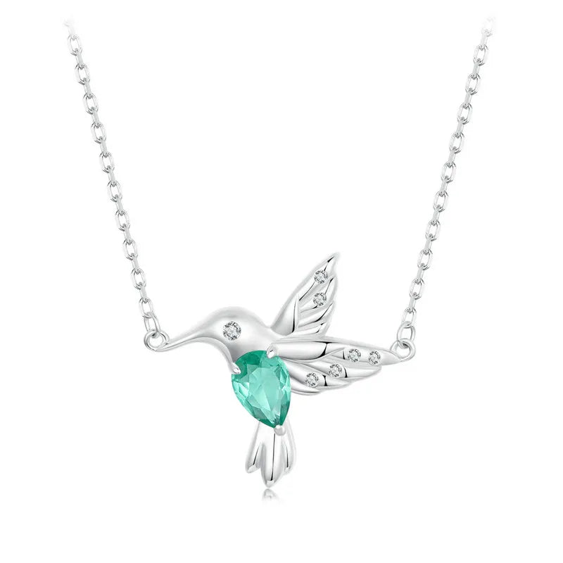 Colar Beija-Flor com Zircônia Prata 925