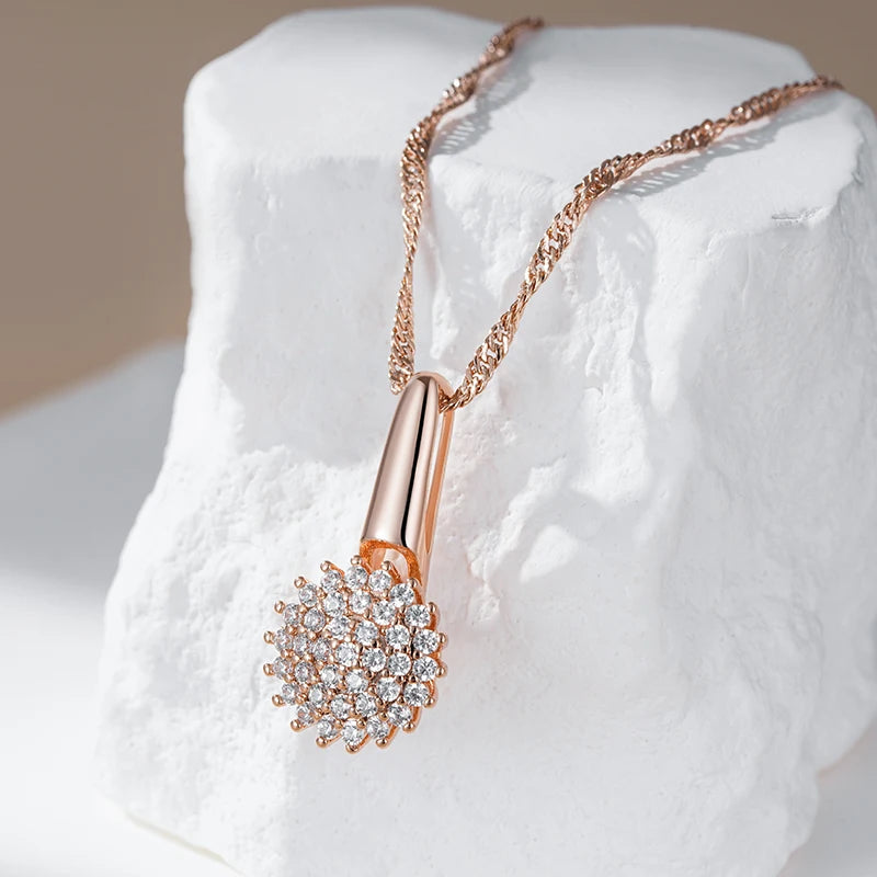 Colar Cristal com Zircônia Banhado a Ouro Rosé 585