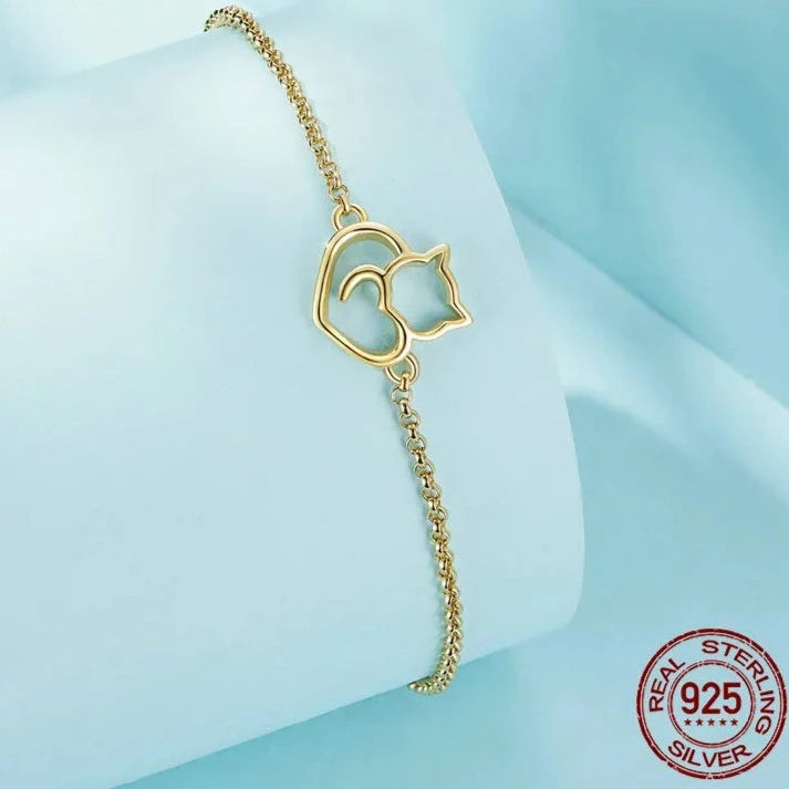 Pulseira de Gato em Prata 925