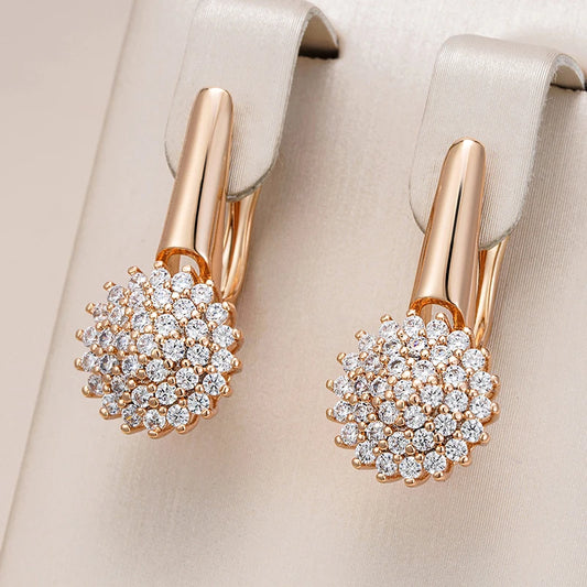 Brinco Cristal com Zircônia Banhado a Ouro Rosé 585