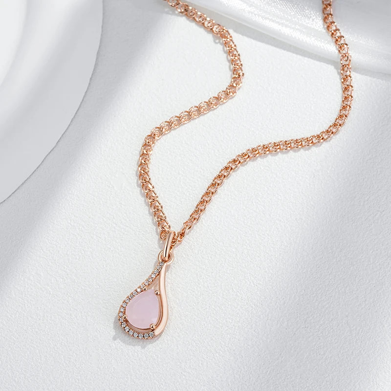 Colar Gota com Zircônia Banhada à Ouro Rosé