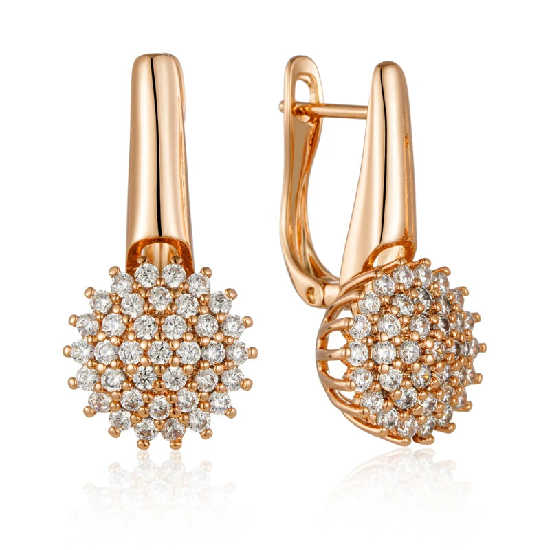 Brinco Cristal com Zircônia Banhado a Ouro Rosé 585