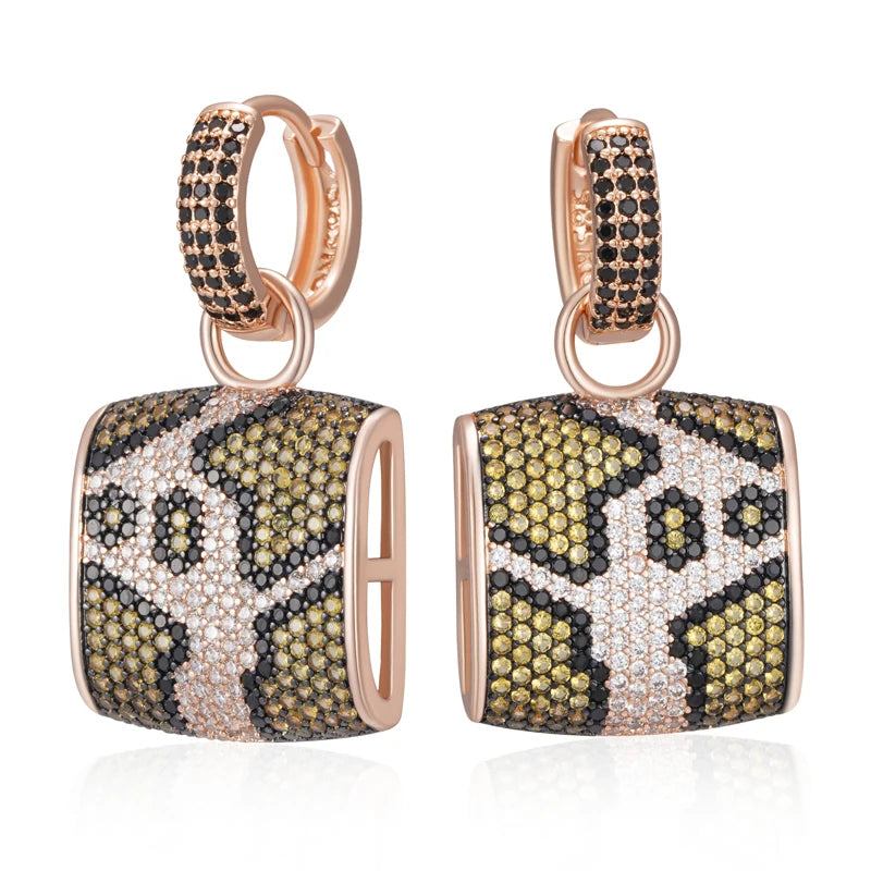 Brinco Leopardo com Zircônia Banhado a Ouro Rosé 585