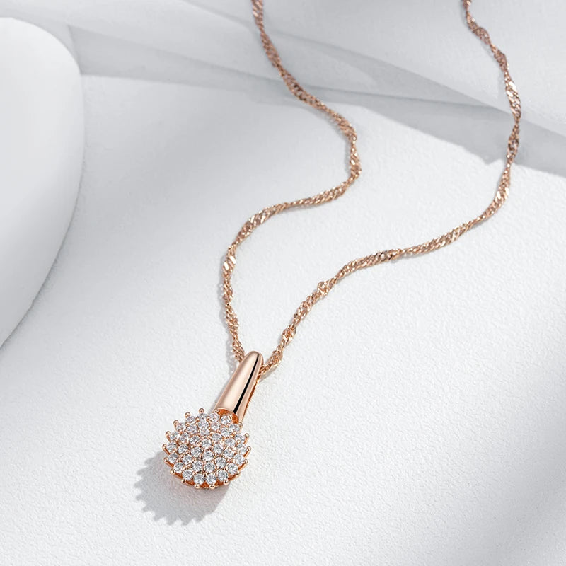 Colar Cristal com Zircônia Banhado a Ouro Rosé 585