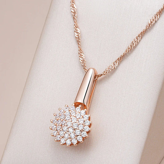 Colar Cristal com Zircônia Banhado a Ouro Rosé 585