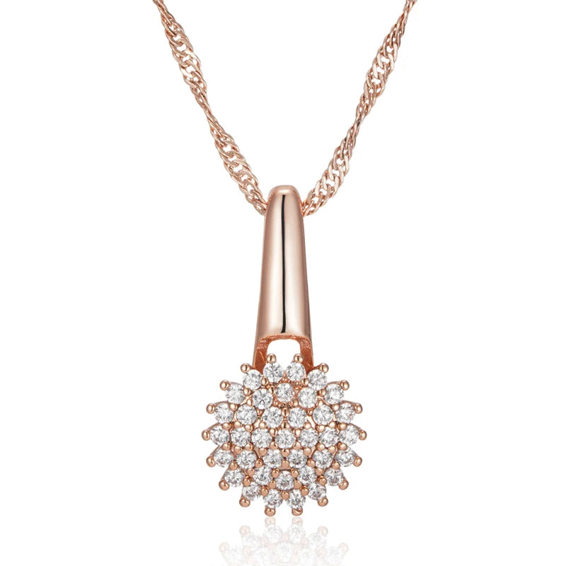 Colar Cristal com Zircônia Banhado a Ouro Rosé 585