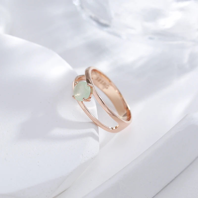Anel Luz D'água com Zircônia Banhado a Ouro Rosé 585